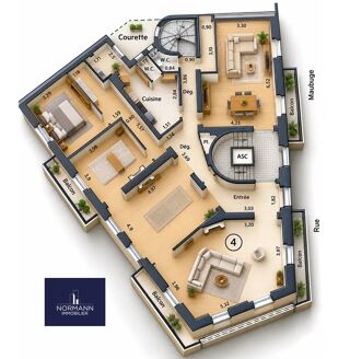  Appartement à vendre 5 pièces 147 m²