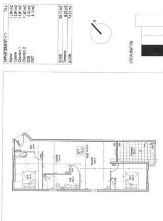  Appartement � vendre 3 pi�ces 65 m�