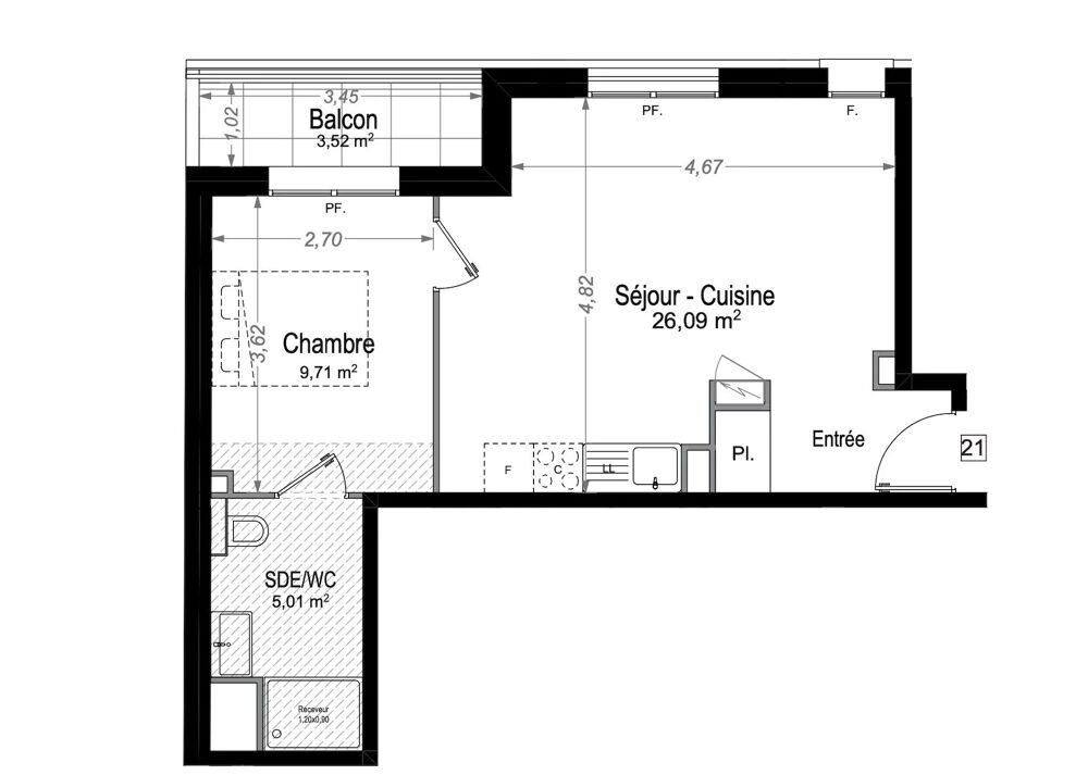 Vente Appartement JUAN-LES-PINS - BORD DE MER  - APPARTEMENT NEUF 2 PIÈCES Juan-les-pins