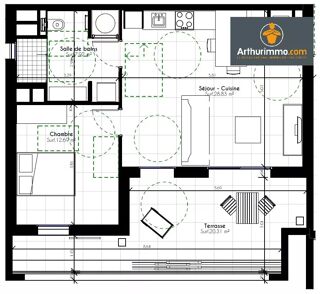  Appartement à vendre 2 pièces 49 m²
