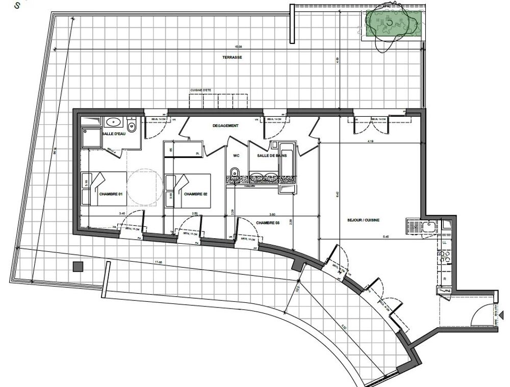 Appartement avec vue sur la Méditerranée et le Fort Carré