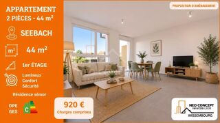  Appartement à louer 2 pièces 44 m²
