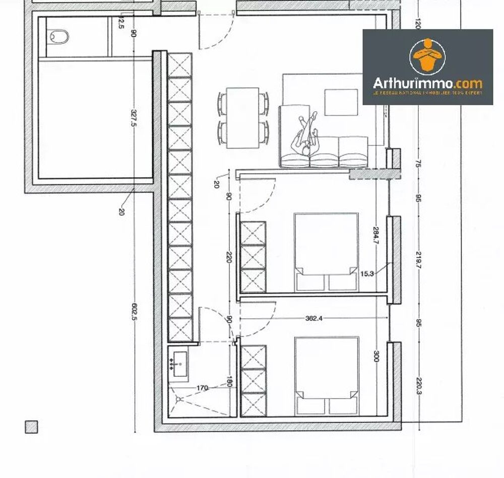 Appartement F3 de 64 m² avec terrasse de 28 m² - Lot A01