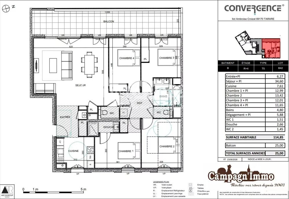 Appartement neuf 115 m² avec balcon