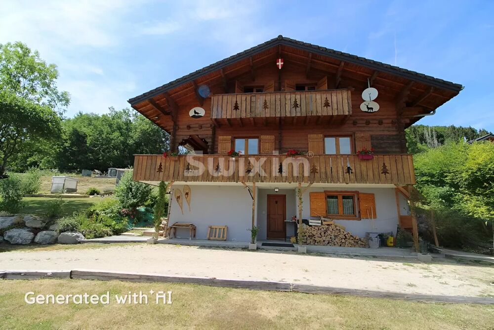 À vendre  Chalet en madriers 4 pièces avec terrasse panoramique