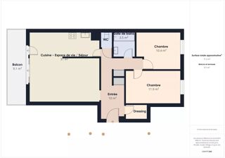  Appartement � vendre 3 pi�ces 74 m�