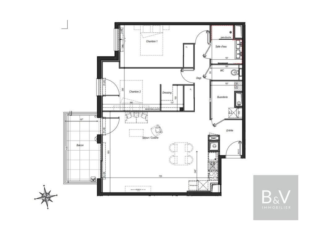 Vente Appartement Appartement 3 pièces de 81 m² avec balcon Anglet