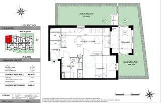  Appartement à vendre 2 pièces 44 m²