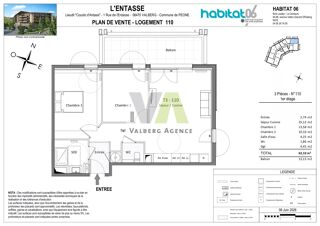  Appartement à vendre 3 pièces 62 m²