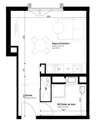  Appartement à vendre 1 pièce 32 m²