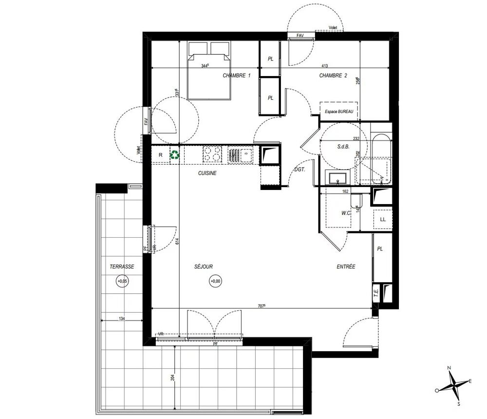 Vente Appartement Élégant 3 pièces neuf avec grande terrasse exposée plein sud Saint-laurent-du-var