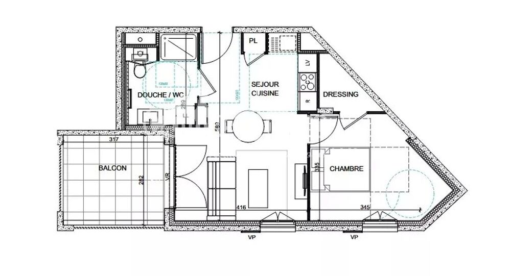 Appartement neuf 42 m² avec balcon