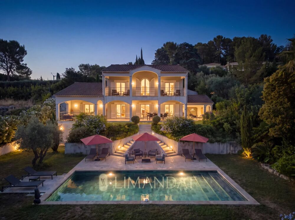 Mougins, villa au calme  6 chambres  Piscine  Vue sur les col