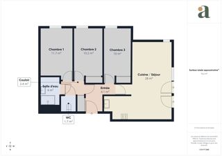  Appartement � vendre 4 pi�ces 75 m�