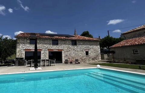 Grange rénovée avec piscine chauffée et vues magnifiques 479000 Cazideroque (47370)