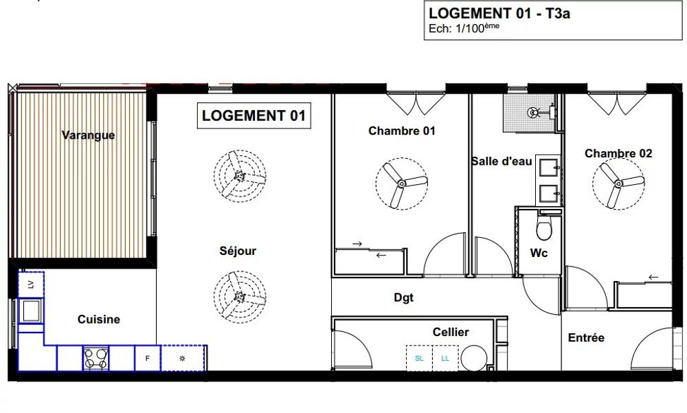 SD3353 / 1 - APPARTEMENT T3 NEUF ST PIERRE
