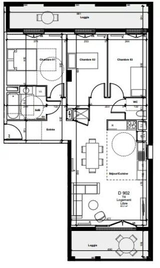  Appartement � vendre 4 pi�ces 83 m�