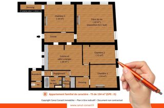  Appartement à vendre 5 pièces 134 m²