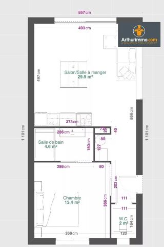  Appartement à vendre 2 pièces 50 m²