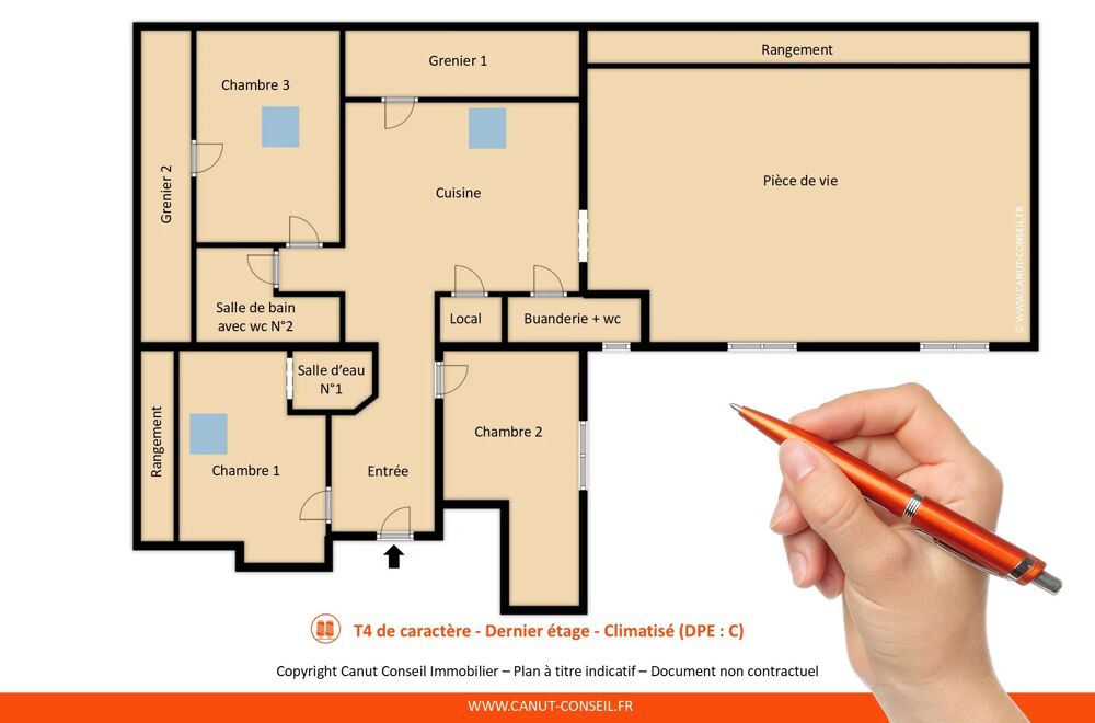 Appartement 4 pièces 145 m² · à Lyon 1 · 145 m² · 420 000 €