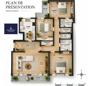 Vente Appartement PARIS 16 -  VUE TOUR EIFFEL - 5 PIECES - 3 CHAMBRES Paris 16