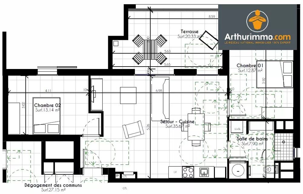 Vente Appartement PORTICCIO - APPARTEMENT TYPE 3 Grosseto-prugna