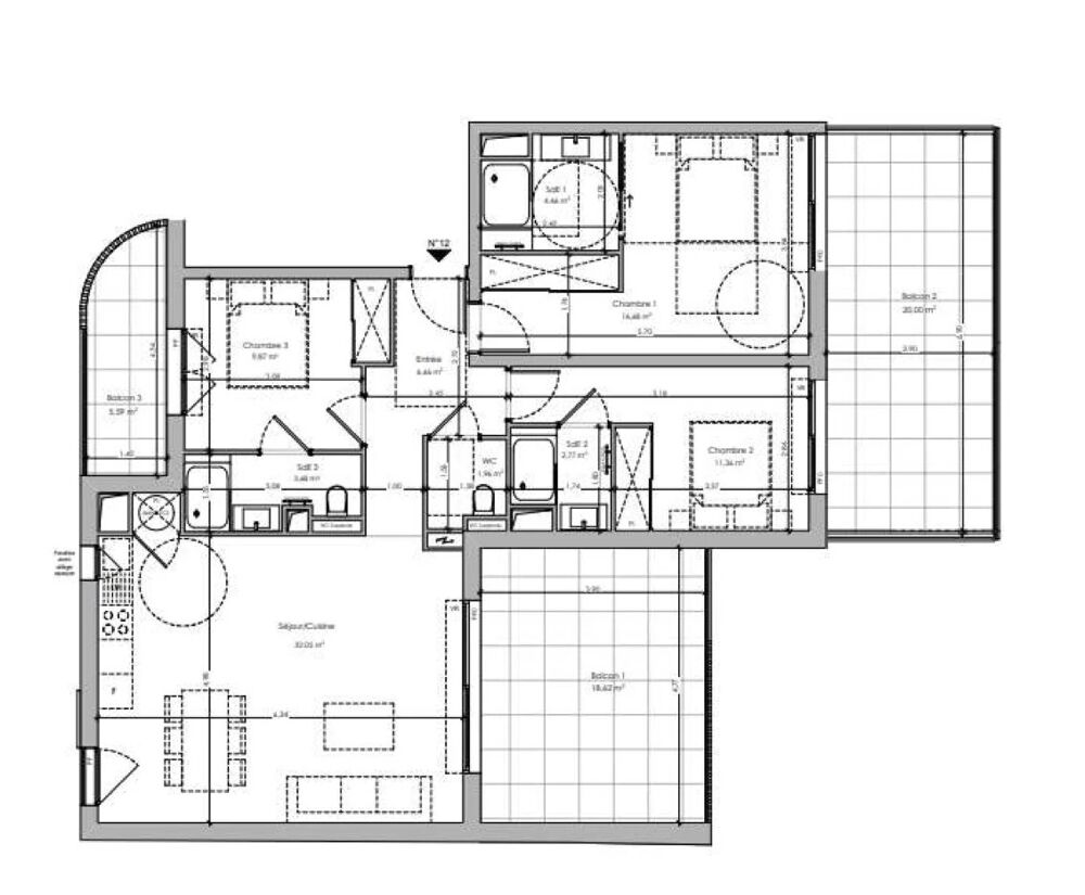 CENTRE CANNES - PROGRAMME NEUF - APPARTEMENT 4 PIÈCES