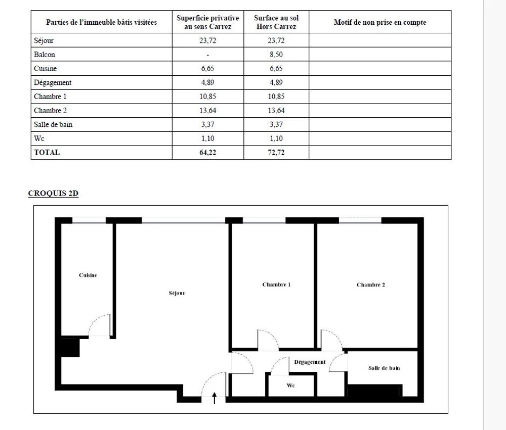 Vente Appartement 3 pièces calme balcon cave parking Paris 19