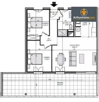  Immeuble � vendre 3 pi�ces 67 m�