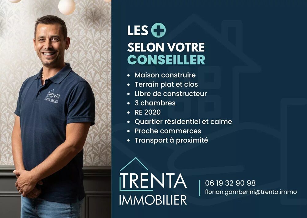 Vente Maison Terrain à bâtir – 710 m² – Projet de maison de plain-pied à Voir Voiron