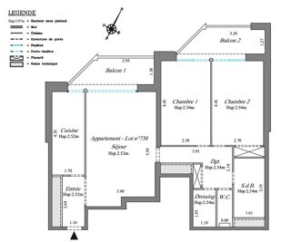  Appartement � vendre 3 pi�ces 70 m�