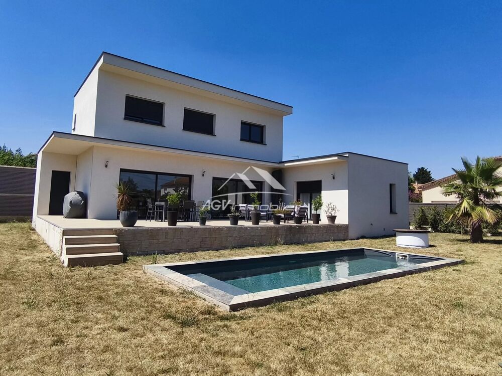 Alès, villa moderne 3 chambres, bureau + piscine + garage
