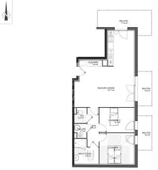  Appartement à vendre 3 pièces 75 m²