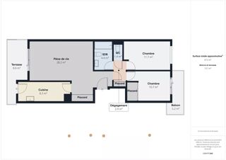  Appartement � vendre 3 pi�ces 68 m�