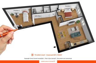  Appartement � vendre 3 pi�ces 68 m�