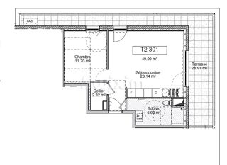  Appartement  vendre 2 pices 49 m