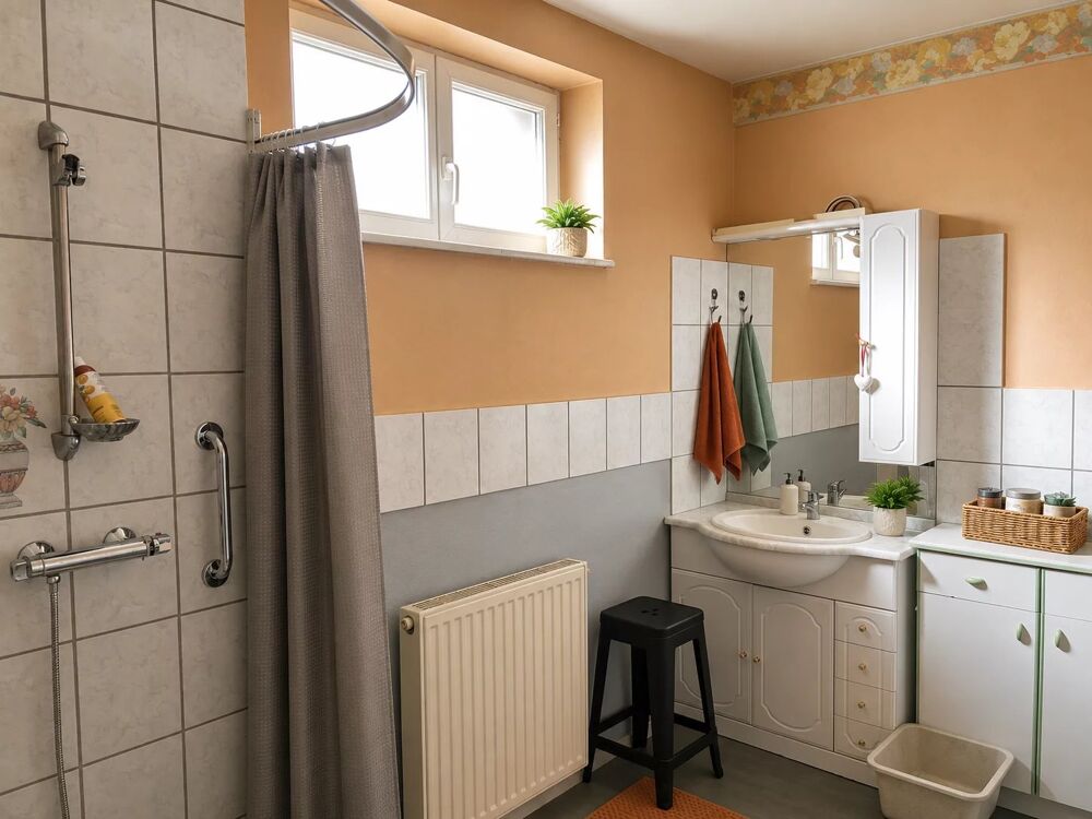 Maison en pierre avec double garage et jardin clos  Environ 85