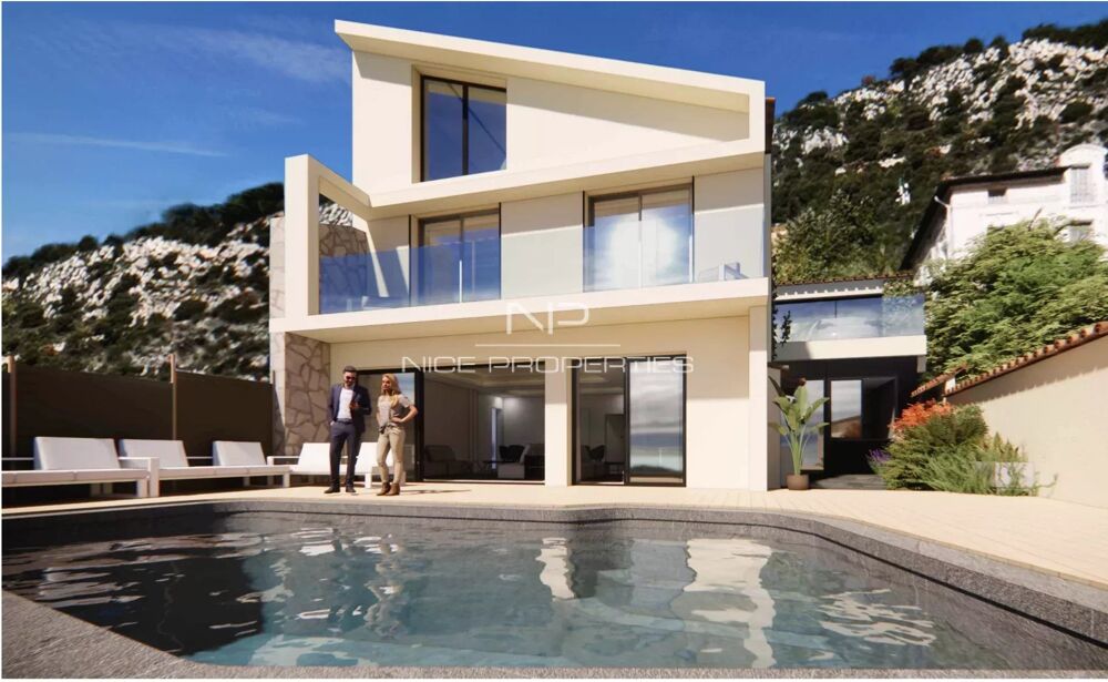 Beaulieu-sur-Mer, maison contemporaine avec piscine et vue mer f