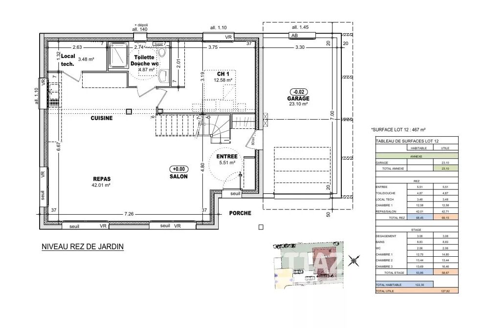 Lumineuse maison individuelle, au calme, 4 chambres, 2 sdb/sde