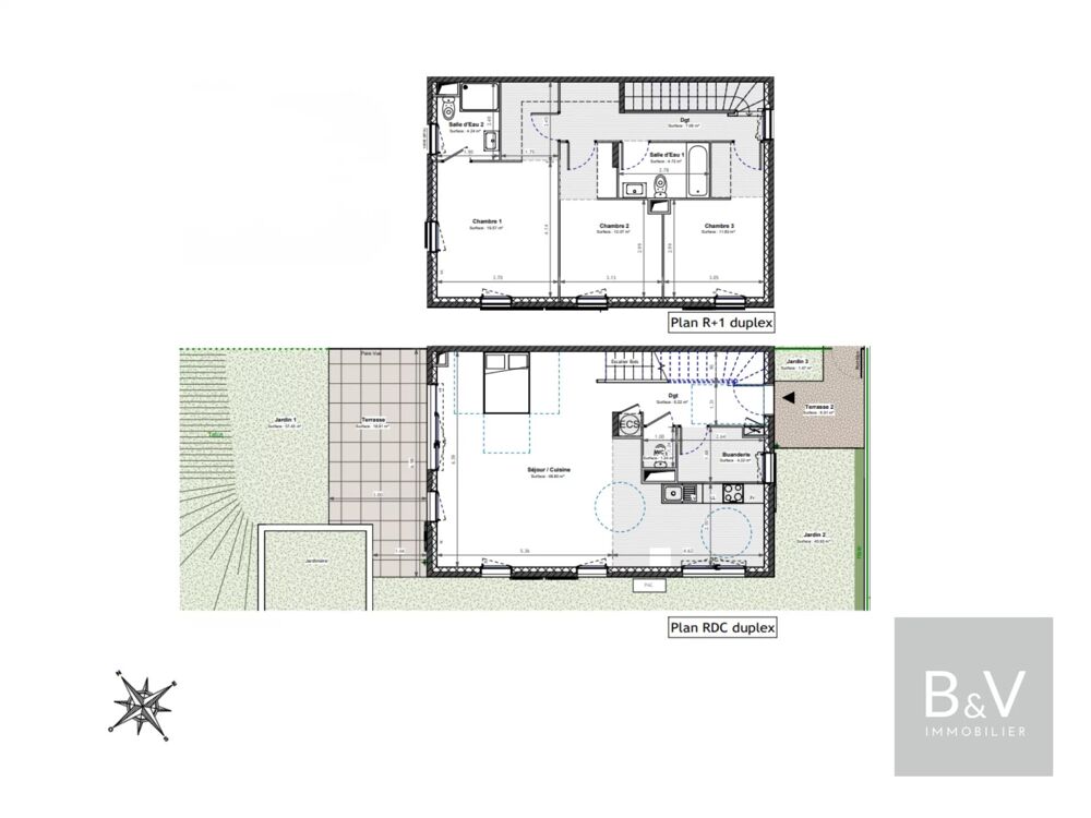Vente Appartement Appartement duplex de 120 m² avec terrasse et jardin Biot