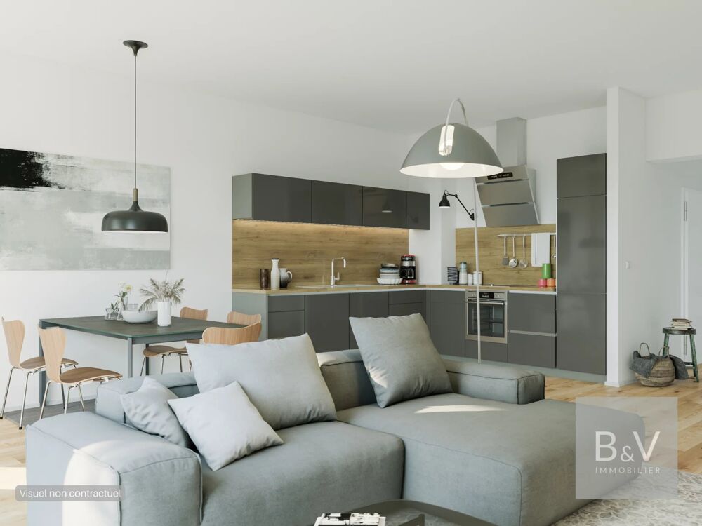 Appartement 3 pièces de 61 m² avec terrasse et jardin