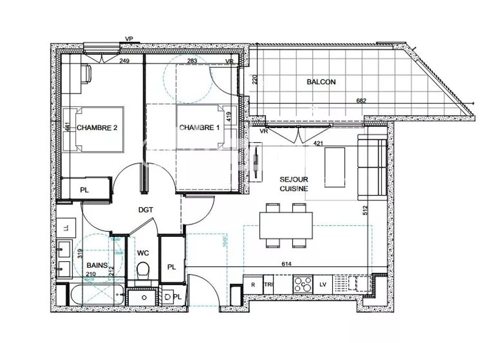 Appartement neuf 61 m² avec balcon