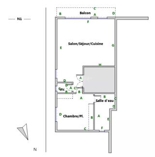  Appartement à vendre 2 pièces 53 m²