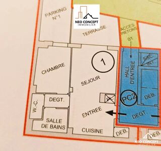  Appartement  vendre 2 pices 40 m