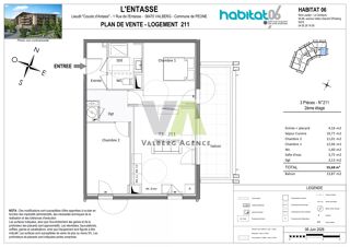  Appartement à vendre 3 pièces 56 m²