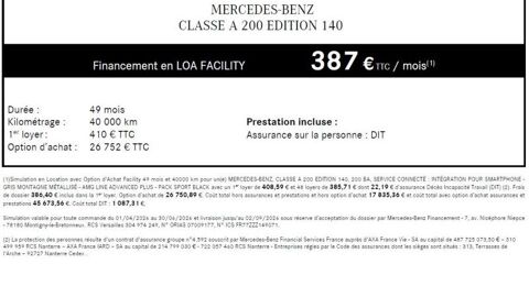 Classe A 200 163ch Edition 140 7G-DCT 2026 occasion 86000 Poitiers