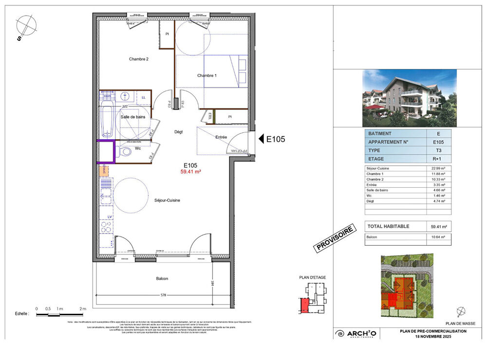 Vente Appartement ALLINGES - Appartement T3 - 59.41m² Allinges