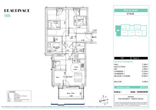  Appartement à vendre 3 pièces 57 m²