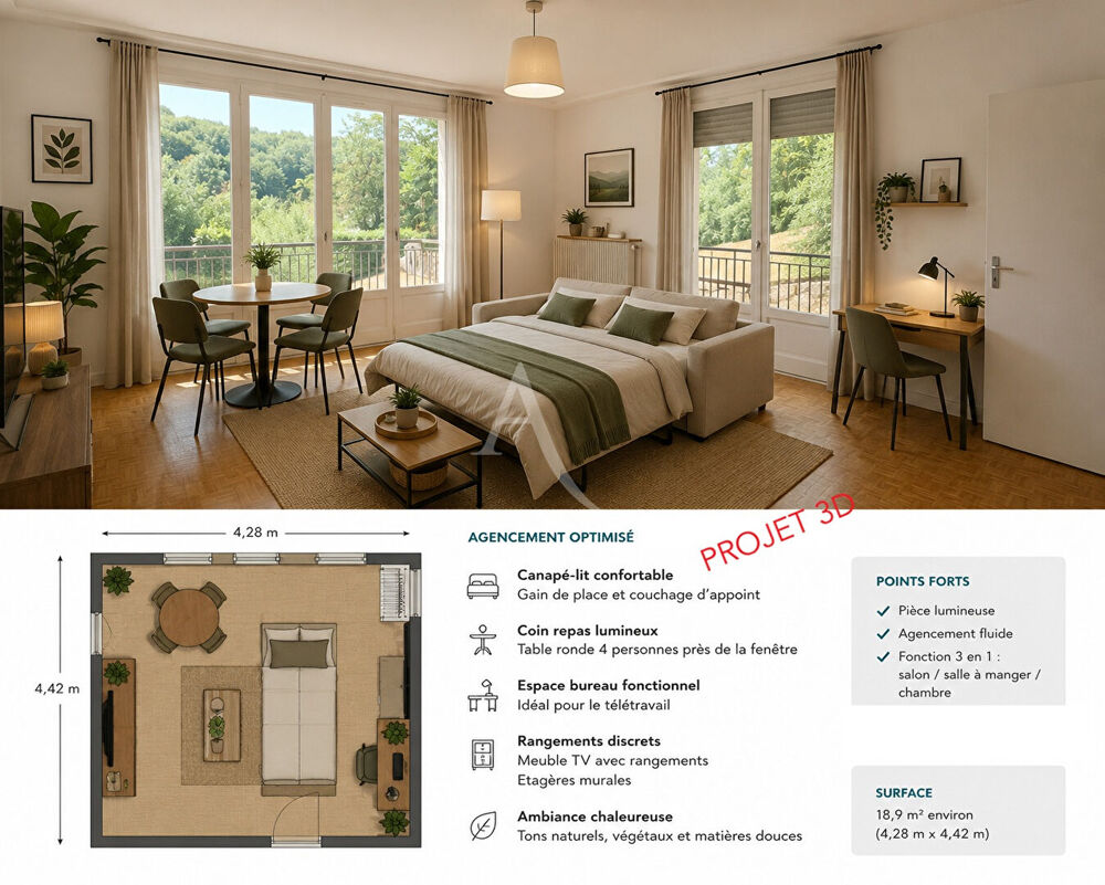 Appartement 1 pièce 31 m² · à Billere · 31 m² · 65 000 €