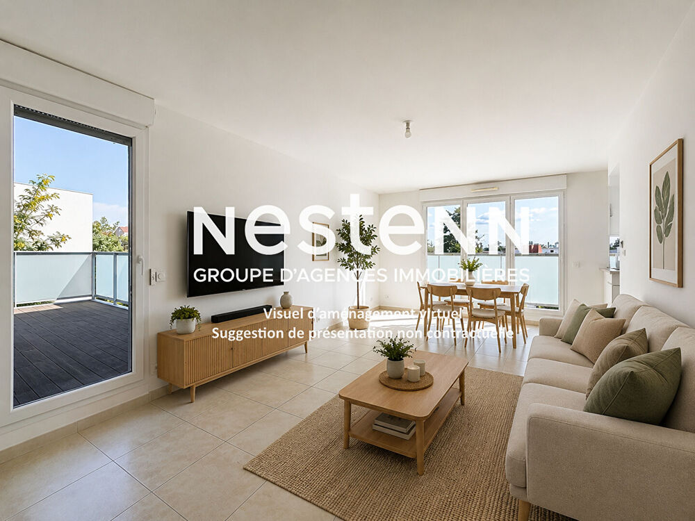 Appartement T4 BRON - 76 m2 - 3 chambres - Grande terrasse - Garage PMR - Immeuble récent - 69500 BRON